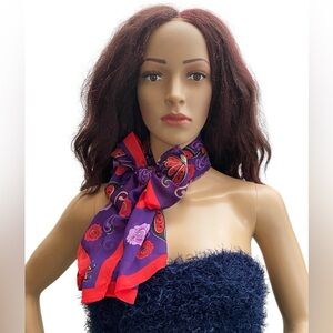 Anna Sui butterflies & roses silk scarf